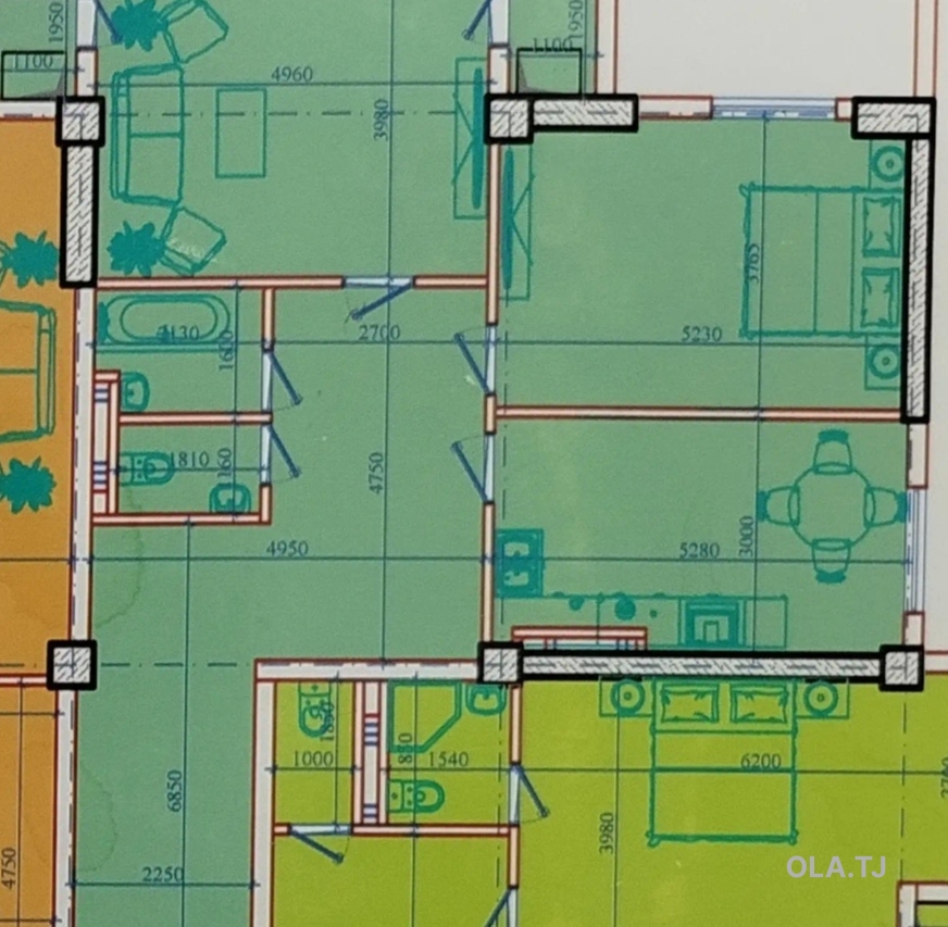 3 комнатная квартира, 3 этаж, 92 м²