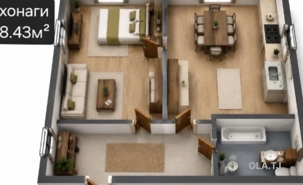 1 комнатная квартира, 16 этаж, 39 м²