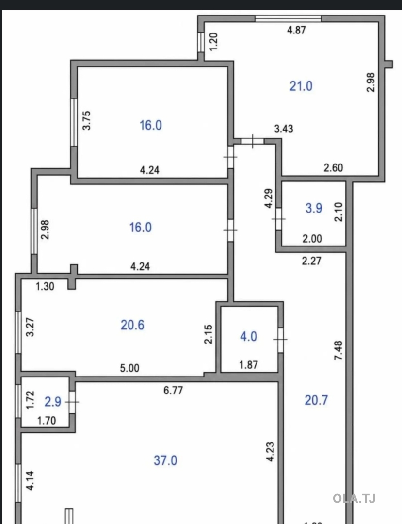 4 комнатная квартира, 4, 50 м²