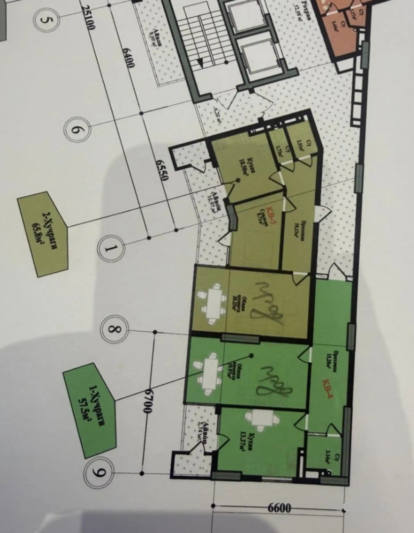 2 комнатная квартира, 8 этаж, 66 м²