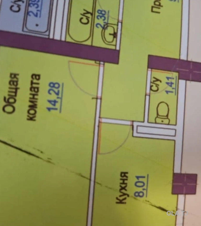 1 комнатная квартира, 12 этаж, 35 м²
