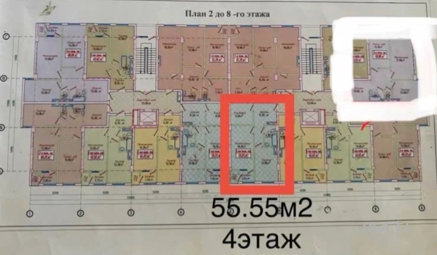 2 комнатная квартира, 4 этаж, 56 м²