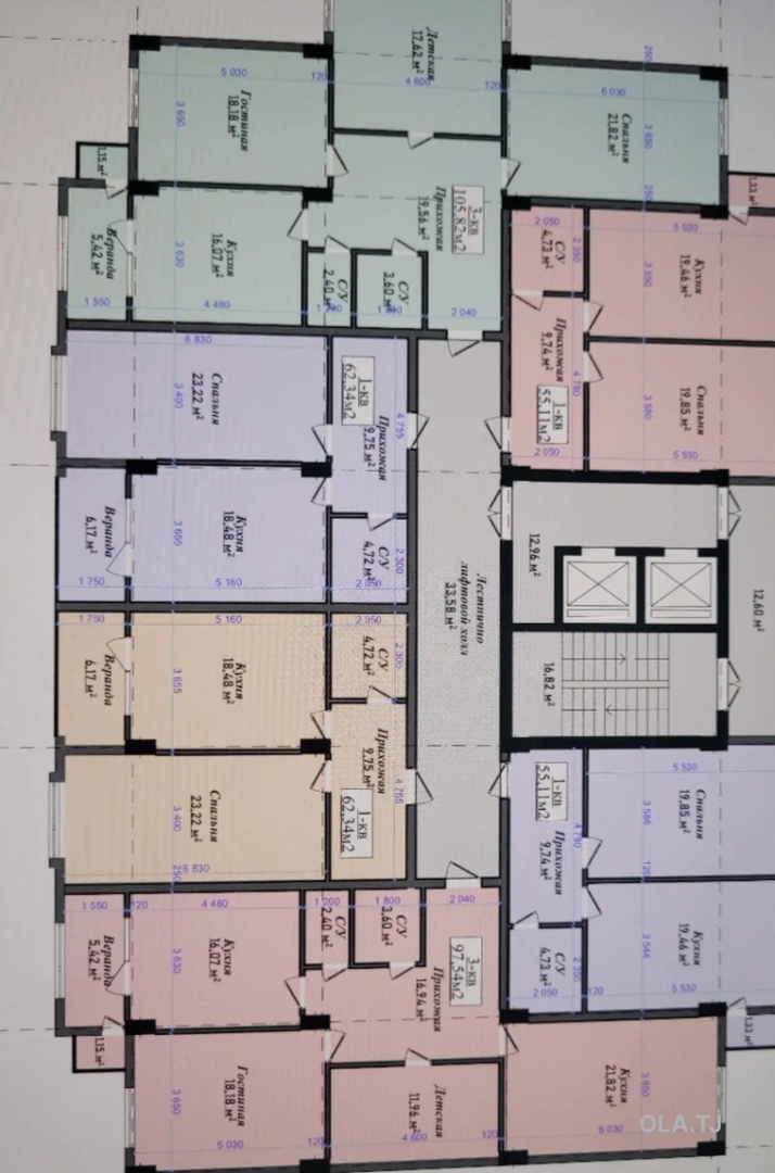 1 комнатная квартира, 5 этаж, 62 м²