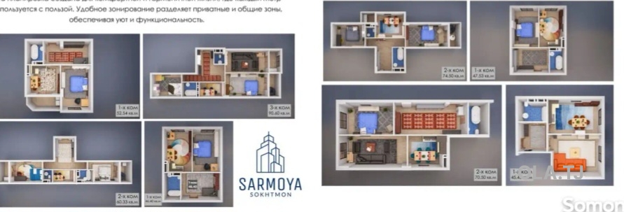 3 комнатная квартира, 1 этаж, 81 м²