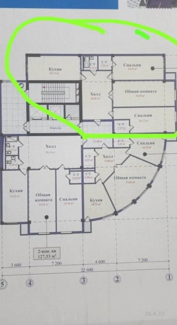 3 комнатная квартира, 12 этаж, 144 м²