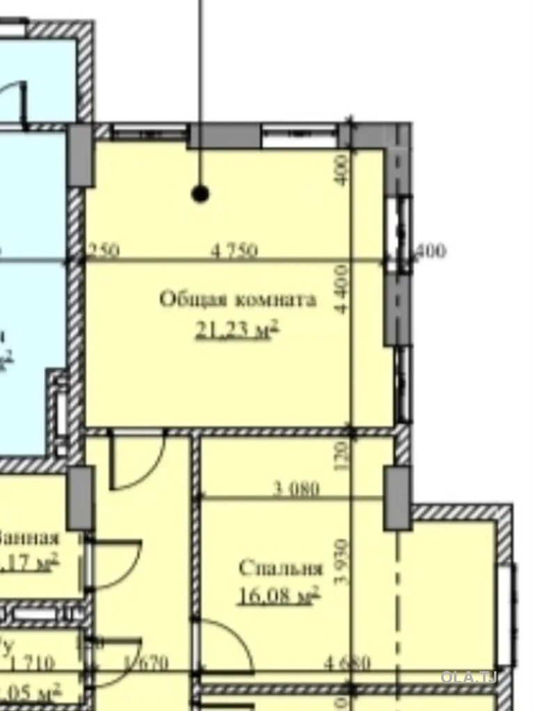 2 комнатная квартира, 4 этаж, 69 м²