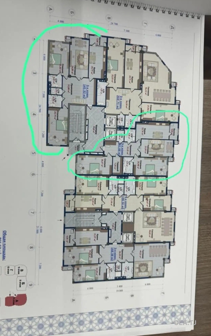 3 комнатная квартира, 7 этаж, 151 м²