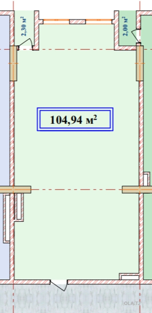 1 комнатная квартира, 16 этаж, 105 м²