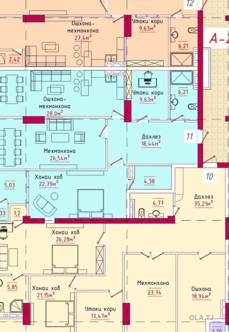 4 комнатная квартира, 14, 152 м²