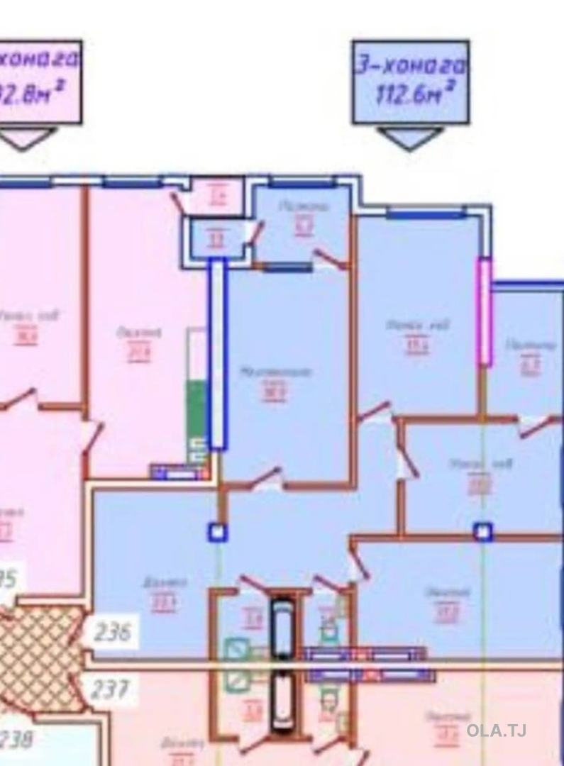 3 комнатная квартира, 17 этаж, 112 м²