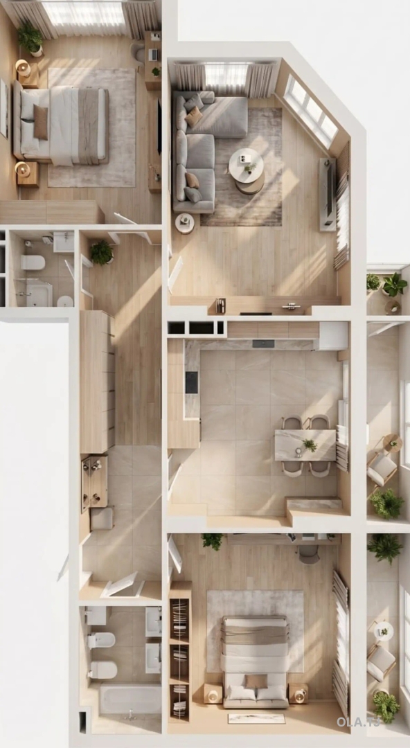 3 комнатная квартира, 4 этаж, 123 м²