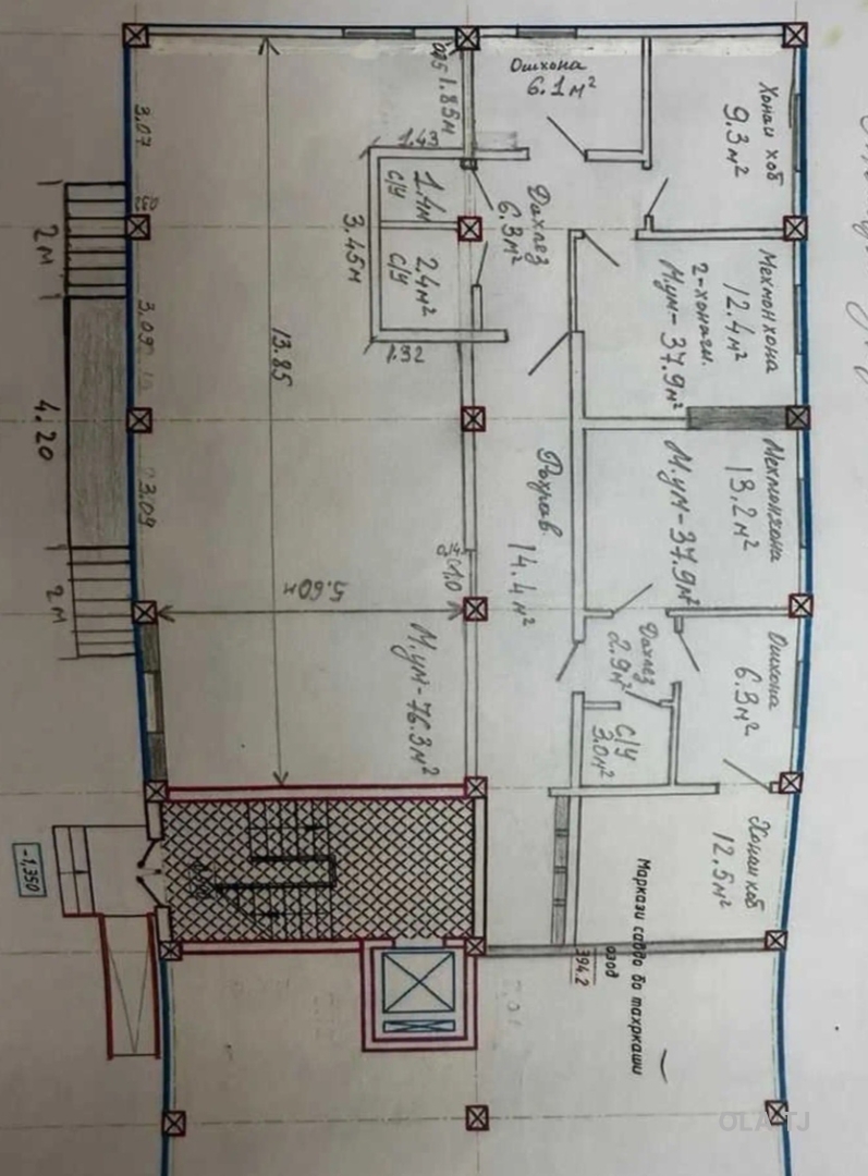 Помещение под свободное назначение, 167м², Хуросон 22