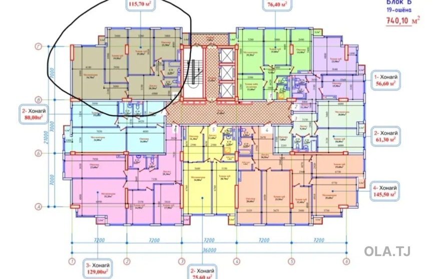 3 комнатная квартира, 14 этаж, 115 м²
