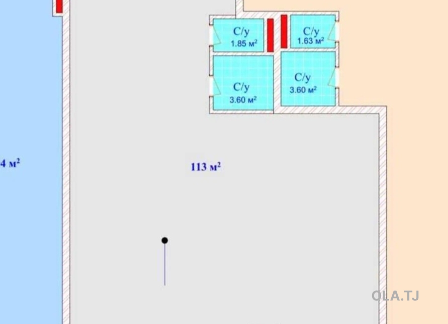 2 комнатная квартира, 4 этаж, 113 м²