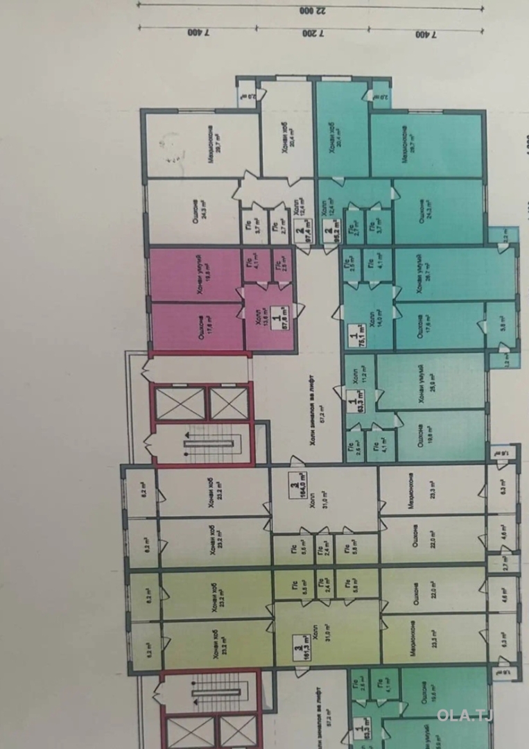 2 комнатная квартира, 13 этаж, 95 м²