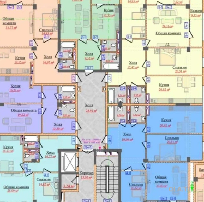 1 комнатная квартира, 5 этаж, 68 м²
