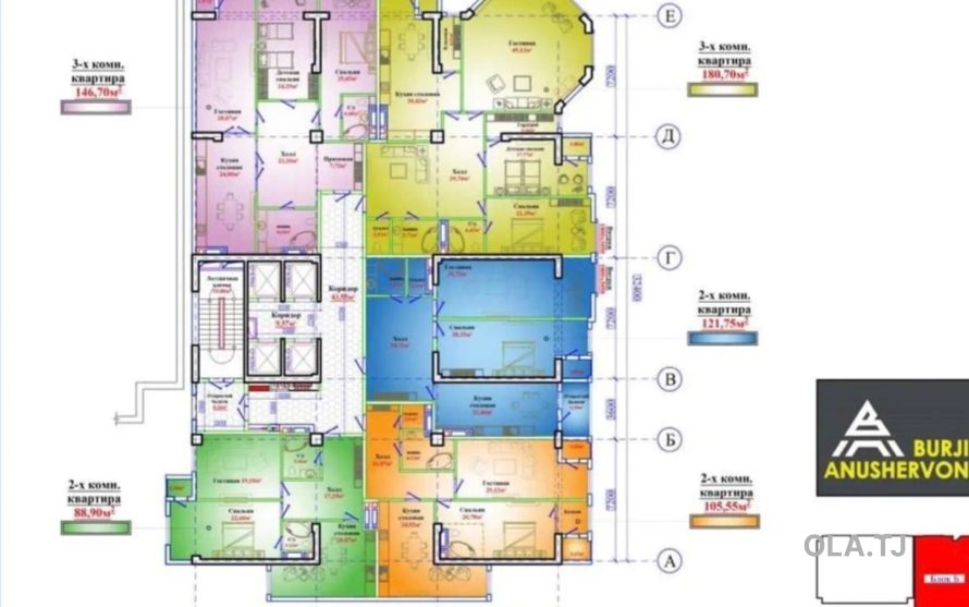 2 комнатная квартира, 8 этаж,