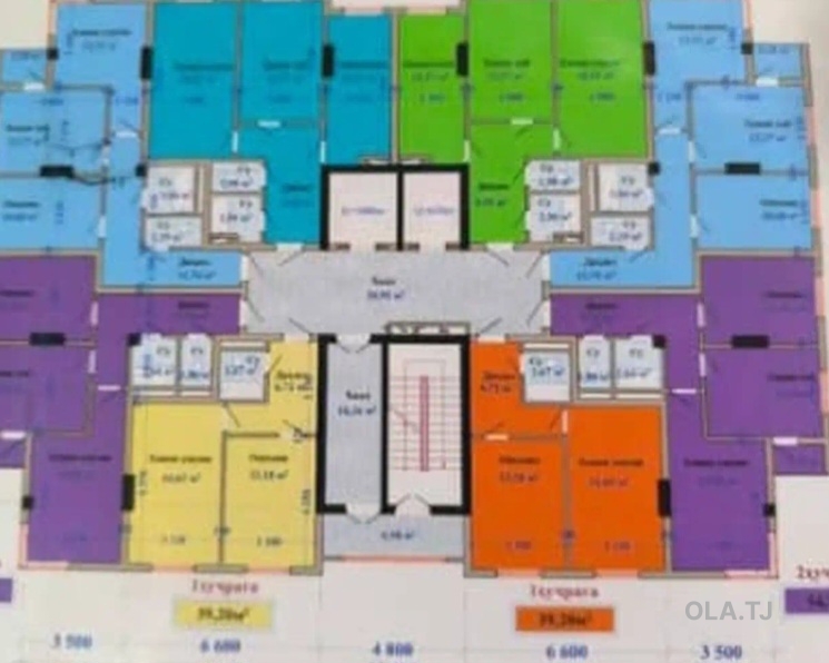 3 комнатная квартира, 6 этаж, 89 м²