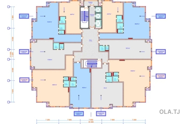 2 комнатная квартира, 10 этаж, 95 м²