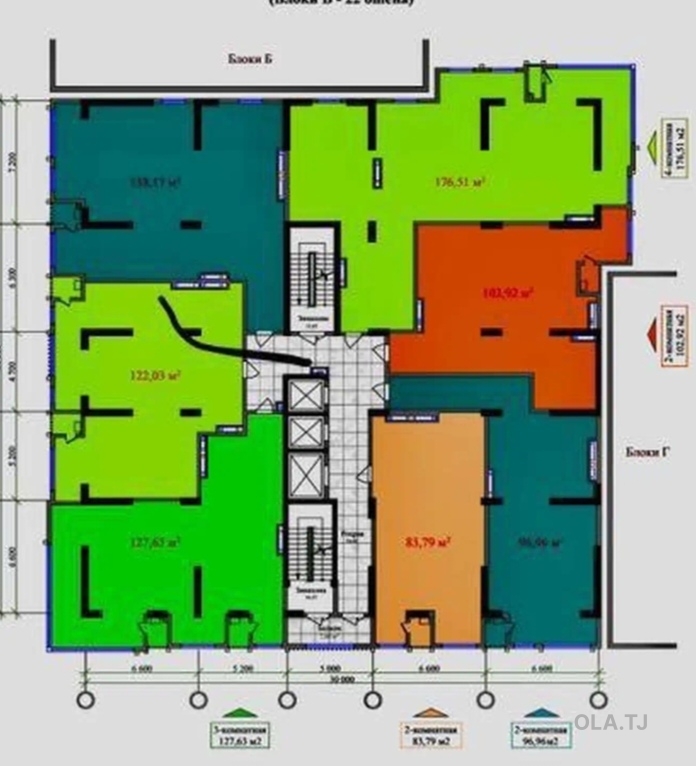 5 комнатная квартира, 18 этаж, 176 м²