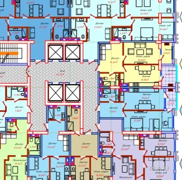 3 комнатная квартира, 3 этаж, 108 м²