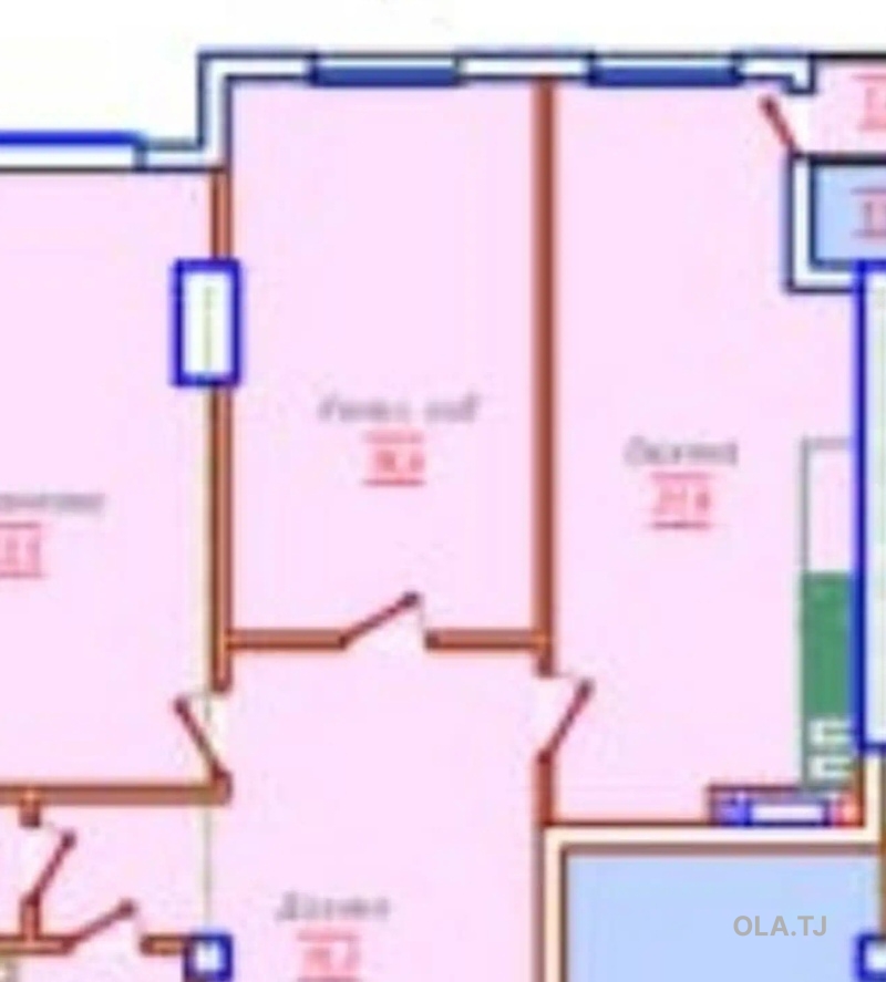2 комнатная квартира, 17 этаж, 92 м²