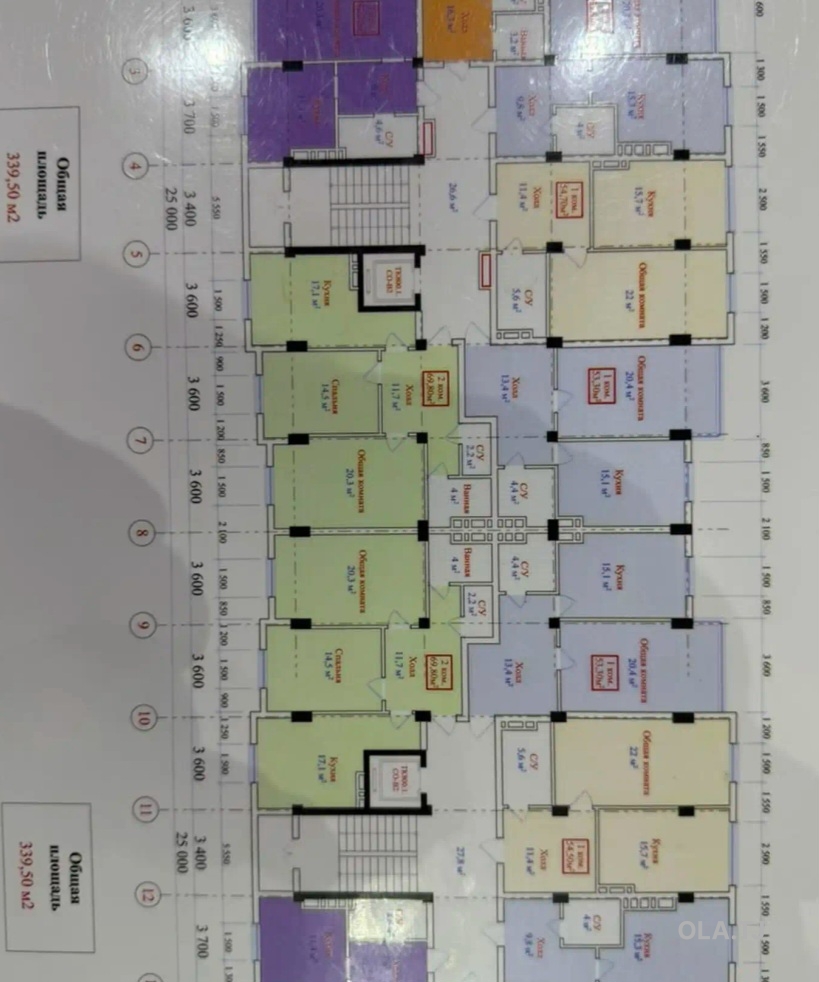 2 комнатная квартира, 2 этаж, 50 м²