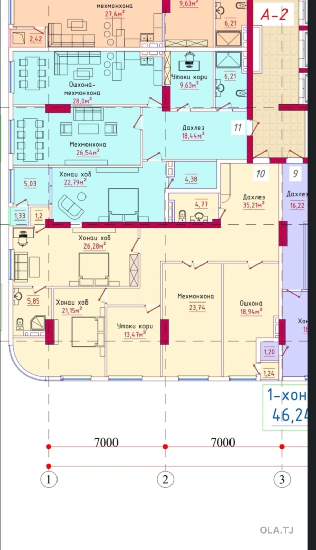4 комнатная квартира, 14, 152 м²