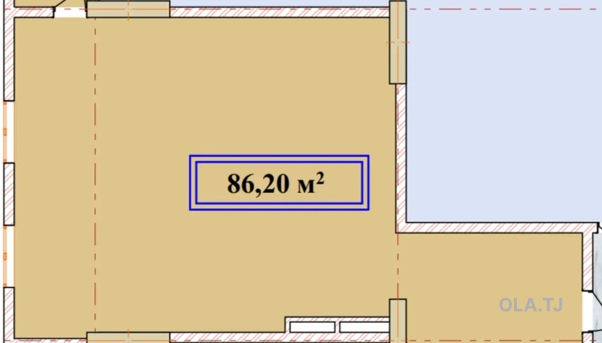 1 комнатная квартира, 11 этаж, 86 м²