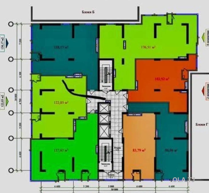 5 комнатная квартира, 18 этаж, 176 м²