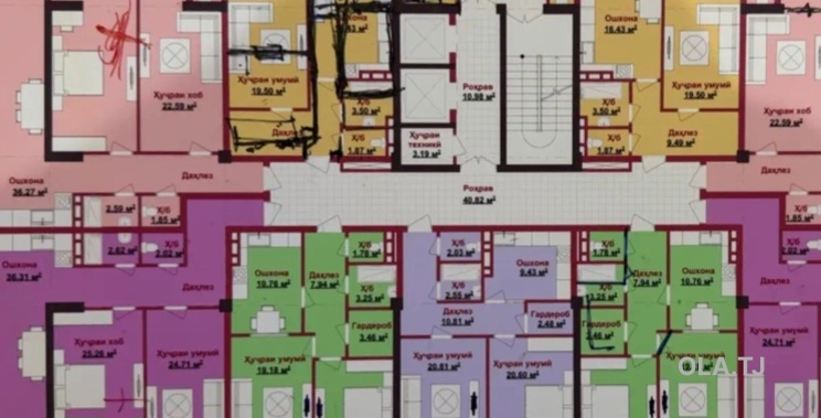 2 комнатная квартира, 13 этаж, 92 м²