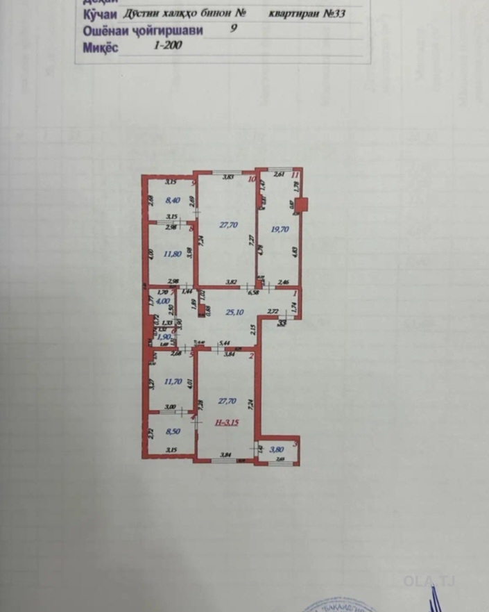 4 комнатная квартира, 9, 150 м²
