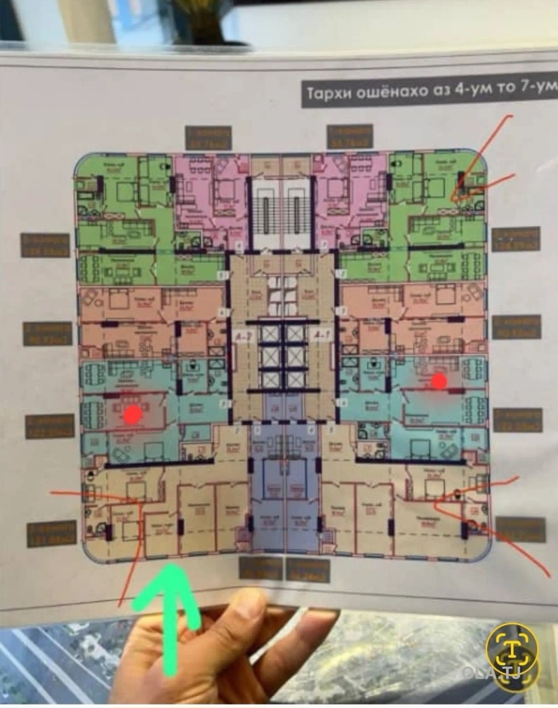 4 комнатная квартира, 11, 153 м²