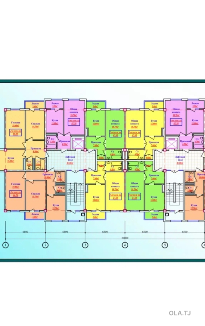 2 комнатная квартира, 4 этаж, 67 м²