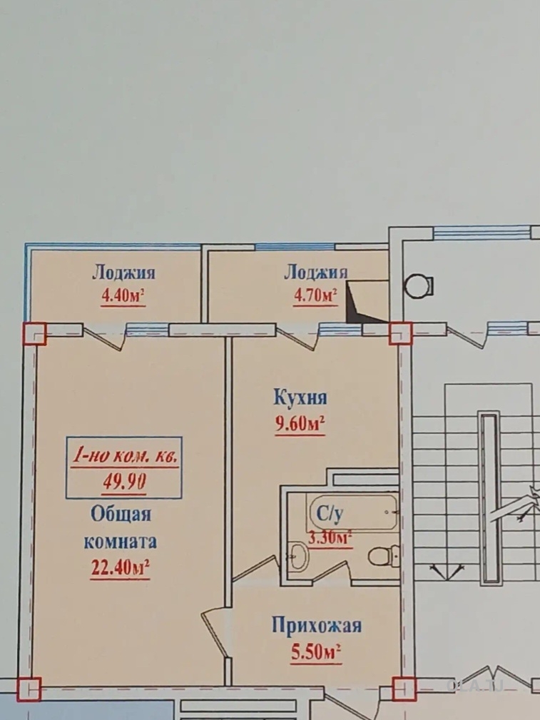 1 комнатная квартира, 10 этаж, 64 м²