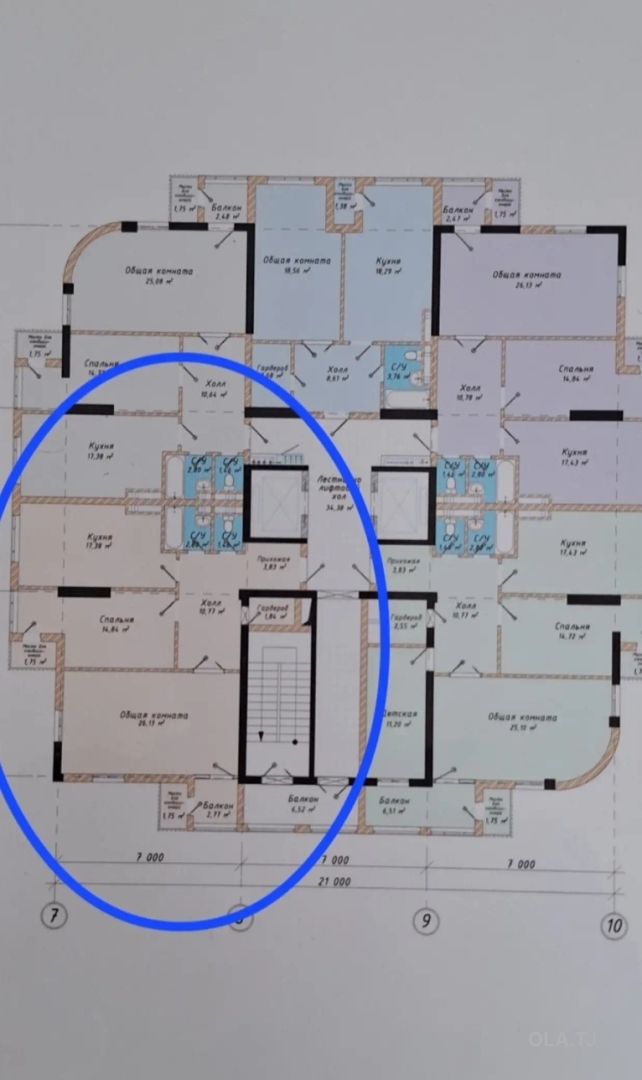 2 комнатная квартира, 4 этаж, 85 м²