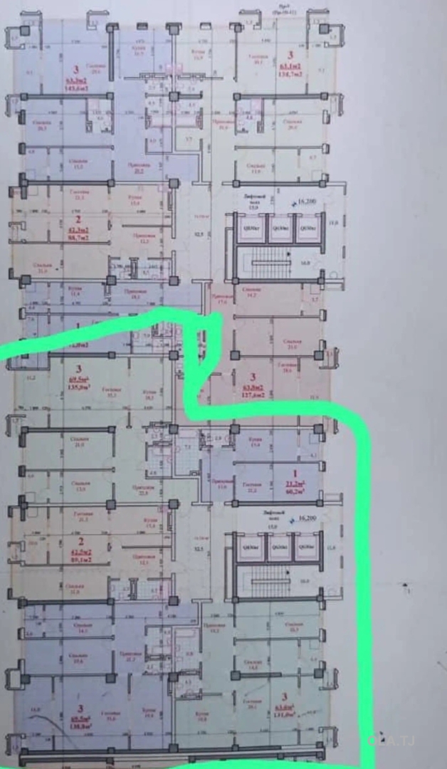6 комнатная квартира, 12 этаж, 545 м²