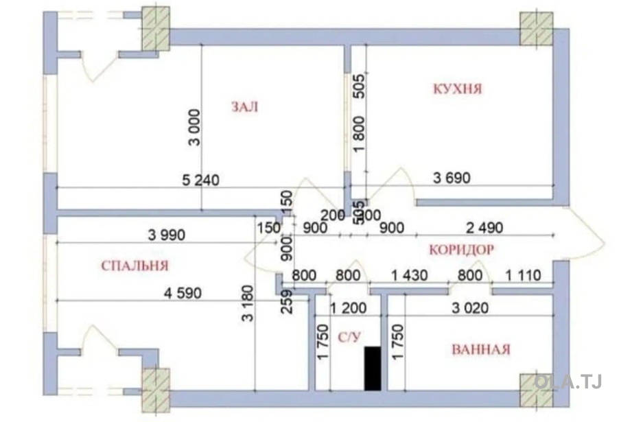 1 комнатная квартира, 16 этаж, 50 м²