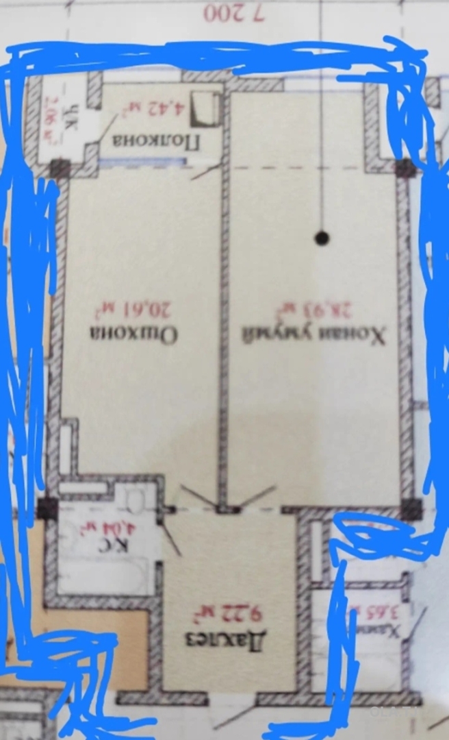 1 комнатная квартира, 9 этаж, 75 м²