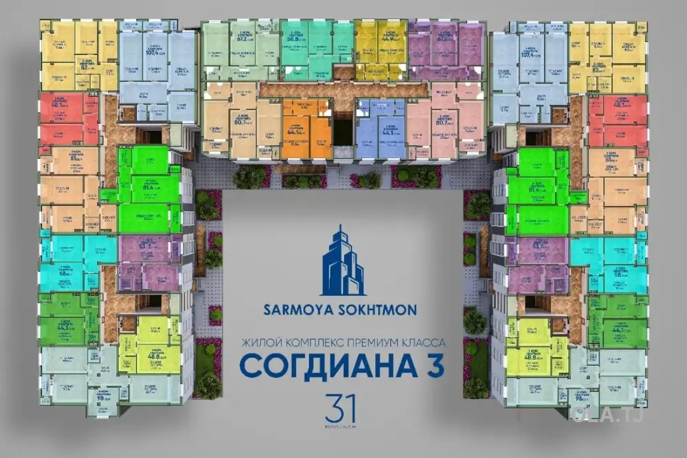 2 комнатная квартира, 7/, 82 м²