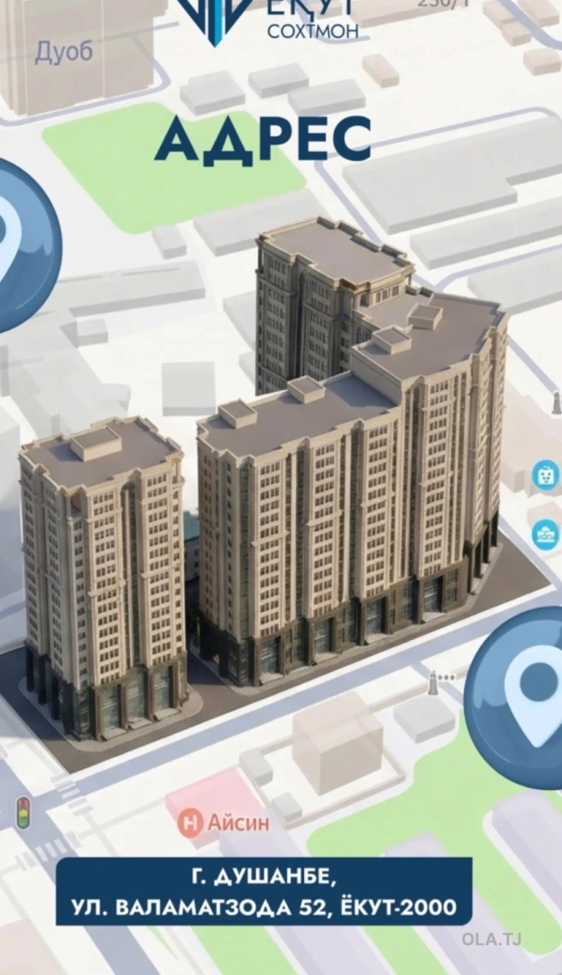 1 комнатная квартира, 10 этаж, 65 м²