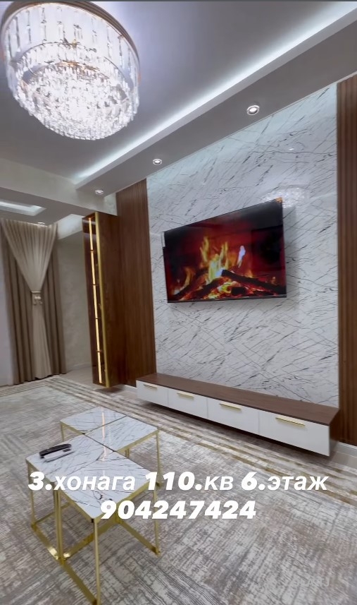 3 комнатная квартира, 6 этаж, 110 м²