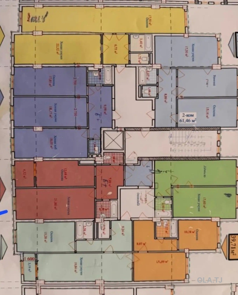 1 комнатная квартира, 4 этаж, 52 м²