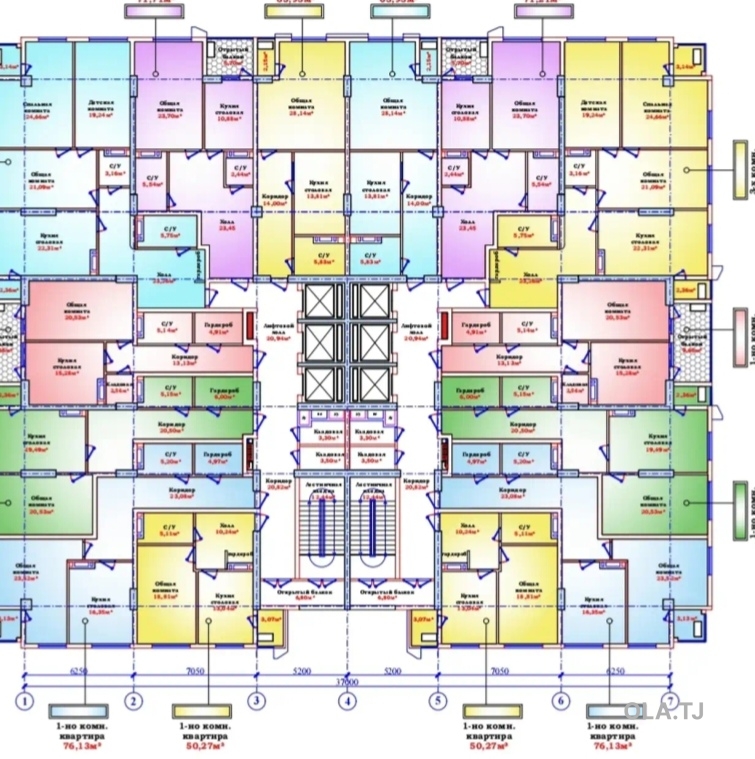 2 комнатная квартира, 10 этаж, 71 м²