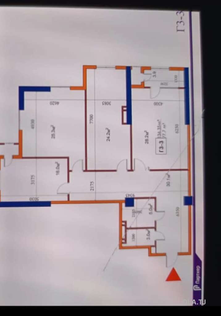 3 комнатная квартира, 12 этаж, 136 м²