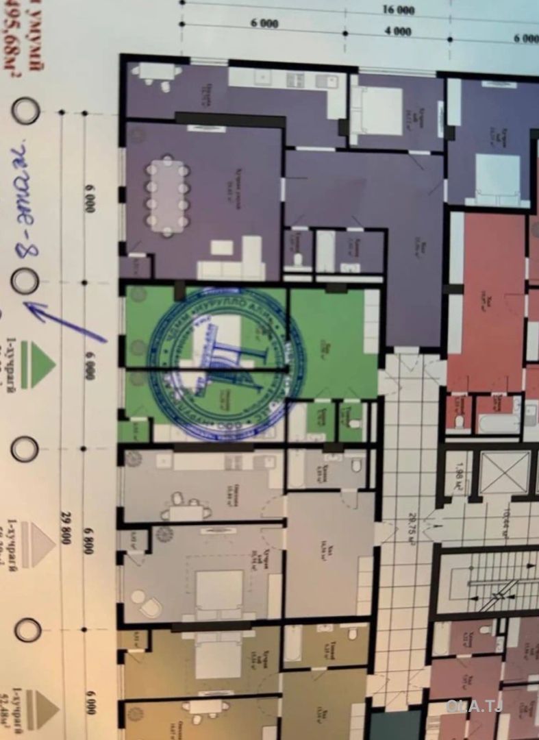 2 комнатная квартира, 8 этаж, 51 м²