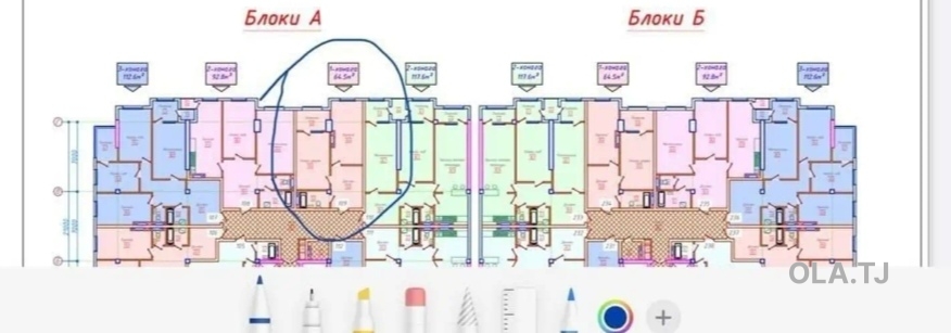 1 комнатная квартира, 17 этаж, 65 м²