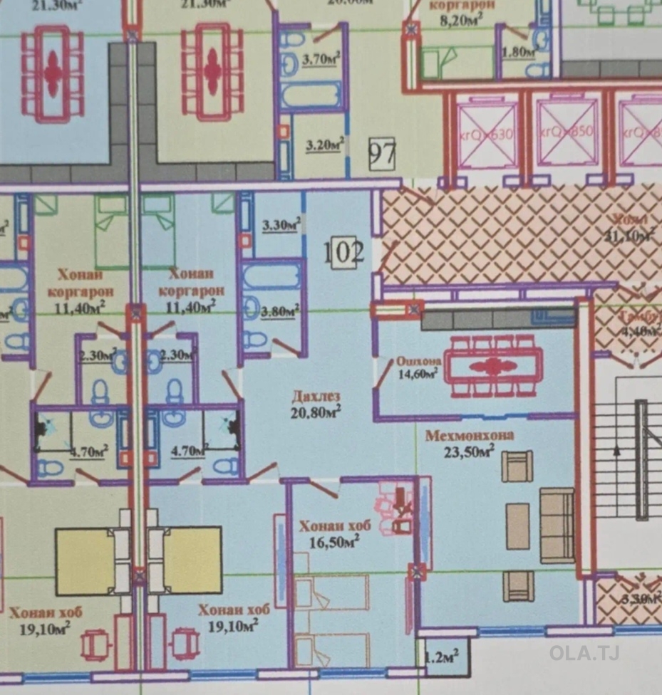 4 комнатная квартира, 15, 127 м²