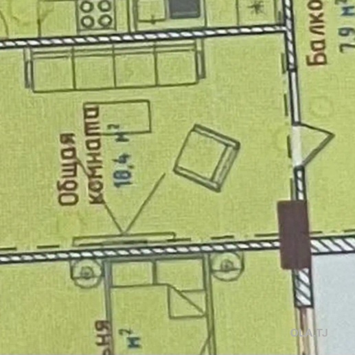 2 комнатная квартира, 12 этаж, 68 м²