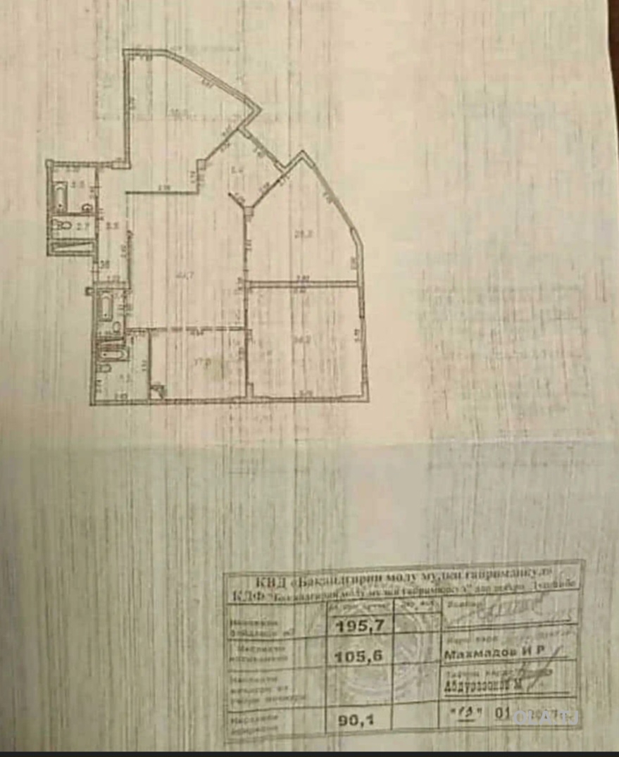3 комнатная квартира, 11 этаж, 196 м²